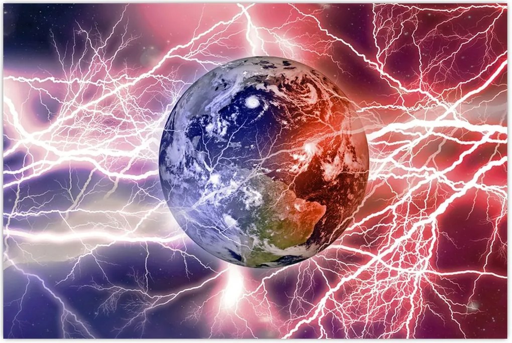 Tablou - Globul pământen în curenți (90x60 cm)