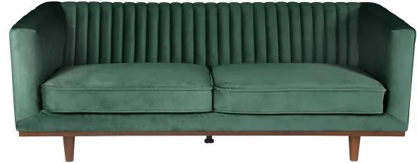 Canapea verde din catifea cu 3 locuri Dante Zago