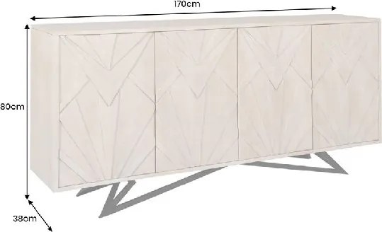 Comoda lemn de mango relief 3D METROPOLITAN 170cm