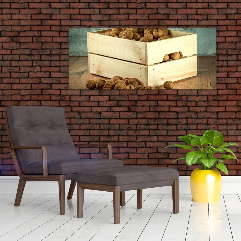 Tablou - Natură moartă de toamnă cu nuci (120x50 cm)