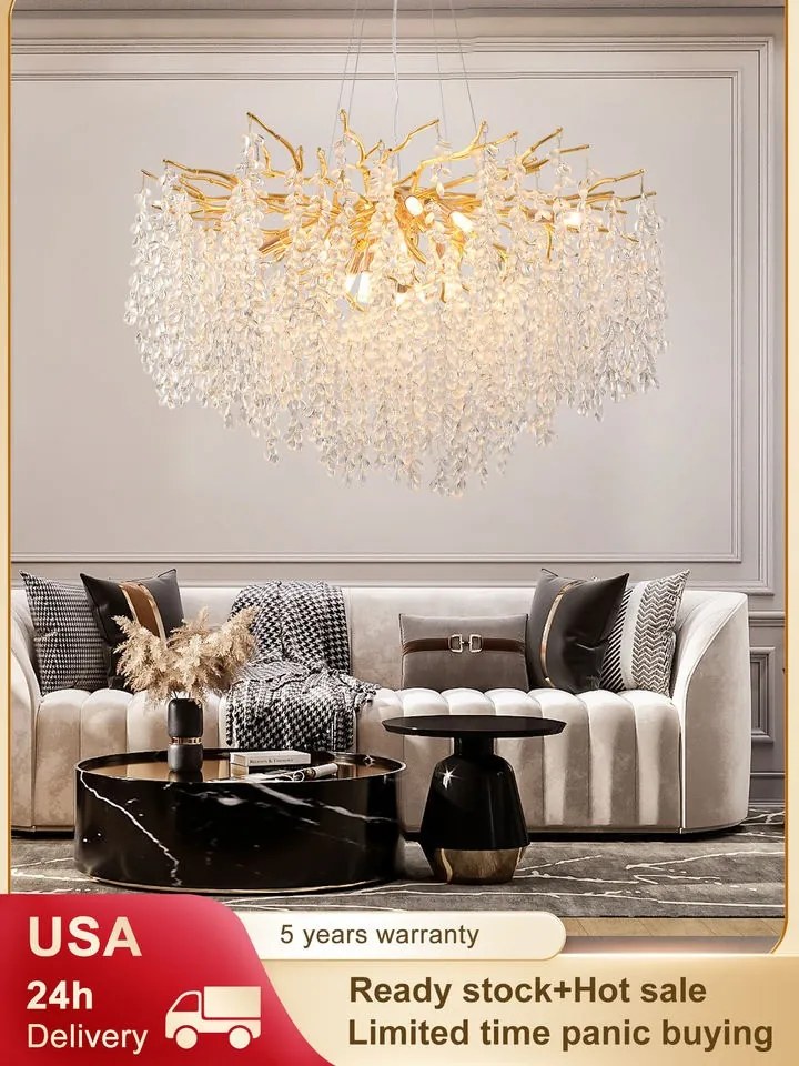 Candelabru led Cristal, Elit's, Evea Gold, 80 cm