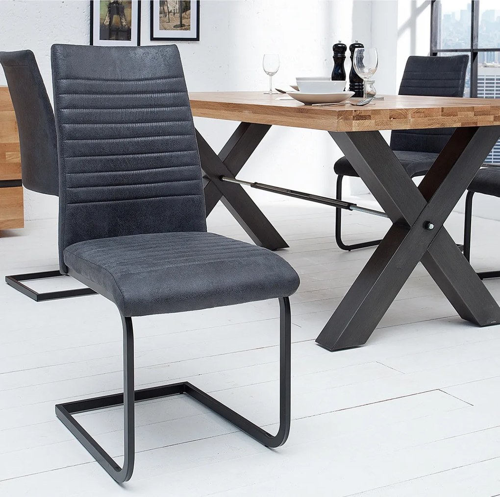 Set de 2 scaune Appartment, microfibra gri antic A-39378 VC