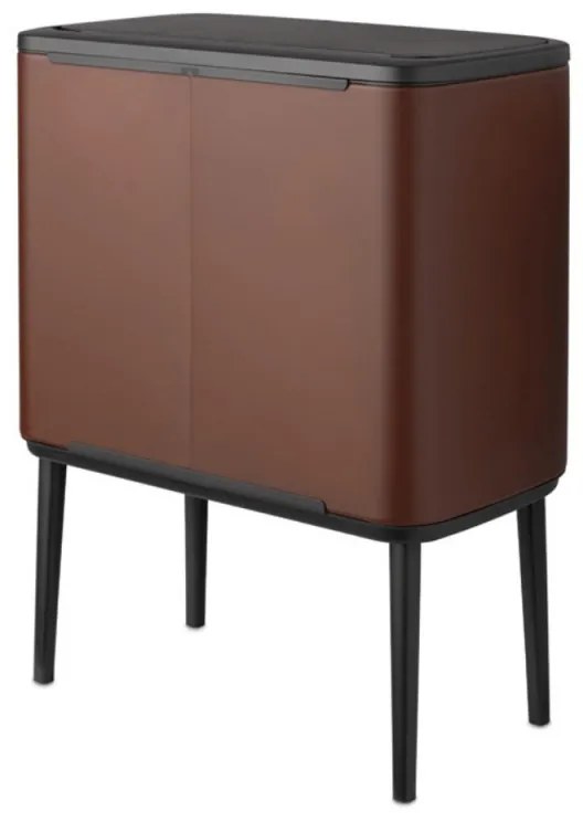 Cos pentru gunoi colectare selectiva Brabantia Bo Touch 1005548, 11+23 L, Deschidere lina si silentioasa, Deschidere mare, Maro