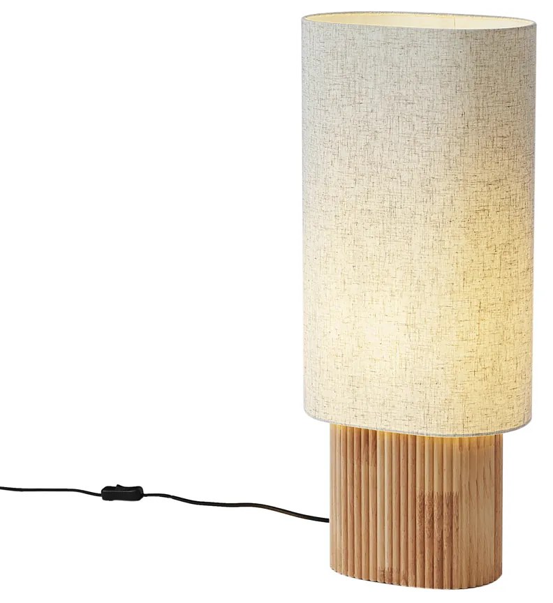 Lampă de podea Japandi din lemn cu abajur din in 70cm - Lamel