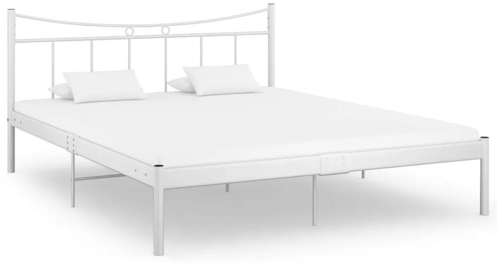 324805 vidaXL Cadru de pat, alb, 160x200 cm, metal