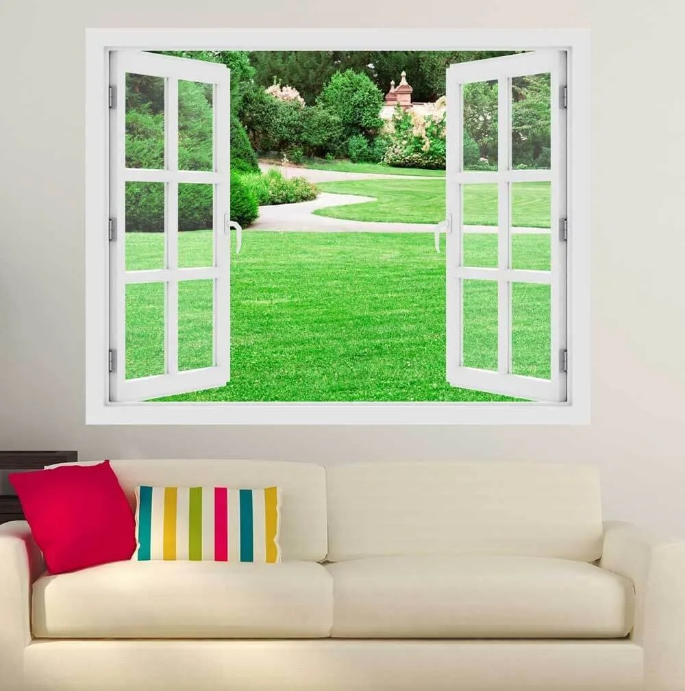 Fereastra cu efect 3D - Gradina Magica - 119x93 cm