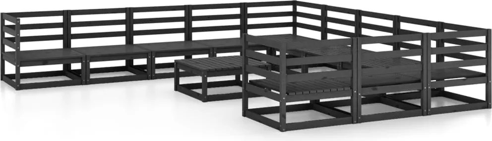 vidaXL Set mobilier de grădină, 12 piese, lemn masiv de pin