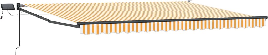 vidaXL Marchiză retractabilă manuală cu led-uri Galben și alb 4 × 3 m