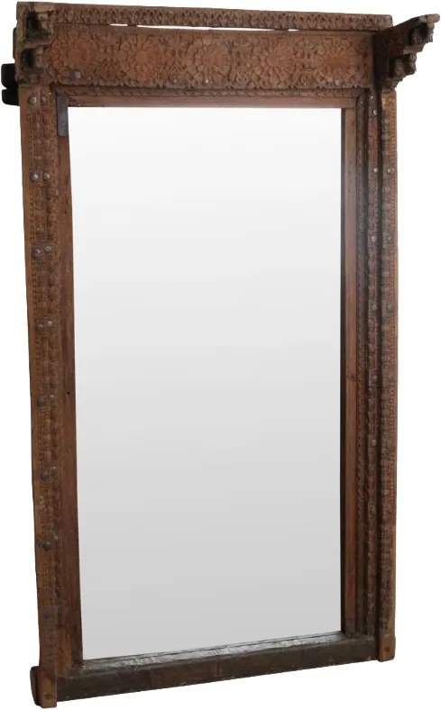 Oglinda dreptunghiulara maro din lemn si sticla 108x191 cm Dora Raw Materials
