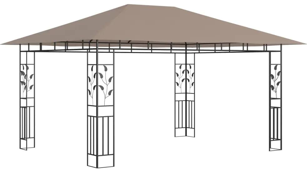Pavilion cu plasa anti-tantari, gri taupe, 4x3x2,73 m, 180 g m   Gri taupe, 4 x 3 x 2.73 m