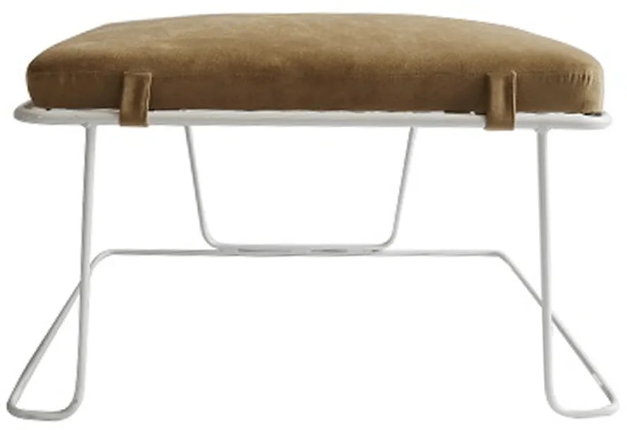 Taburet , material maro/ramă albă, MERANO YF-S02