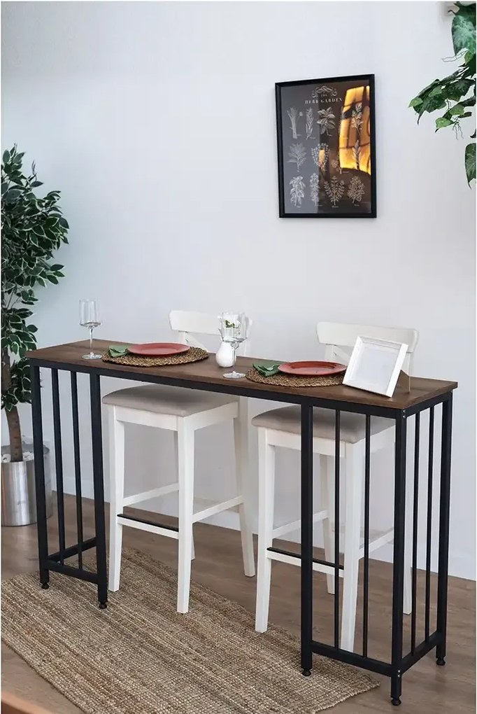 Masa bucatarie,tip bar.seria A-620,natur-negru,150x35x90 cm, 30152