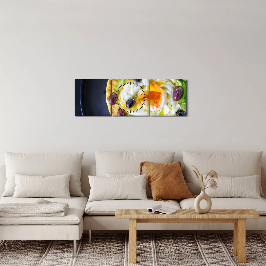Tablou cu clătită sănătoasă (cu ceas) (90x30 cm)