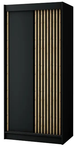 Dulap de haine 100 cm Ladonna (negru mat). 1045674