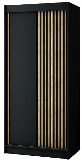 Zondo Dulap de haine 100 cm Ladonna (negru mat). 1045674
