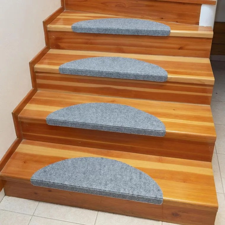 decoDoma Preş pentru scări QUICKSTEP semicerc gri set 10 buc