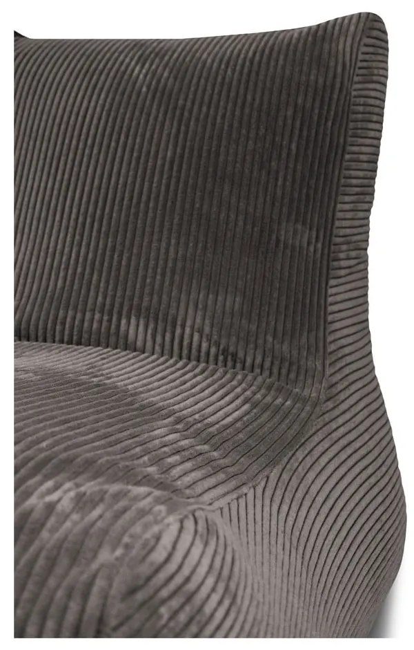 Fotoliu bean bag galben muștar cu tapițerie din catifea reiată Lounge – SLOWDOWN