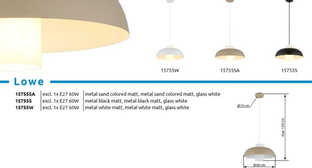 Lustra/ Pendul design modern LOWE negru