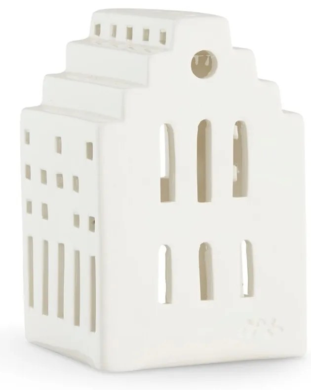 Felinar din ceramică Kähler Design Long Church, înălțime 10 cm, alb