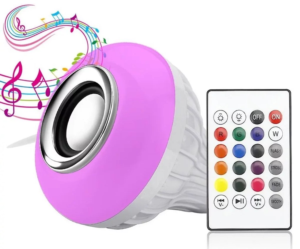 Bec color LED RGB cu difuzor Bluetooth