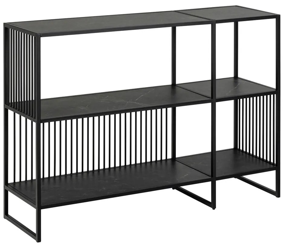 Bibliotecă neagră cu aspect de piatră 120x83 cm Strington – Actona