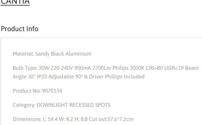 Spot LED incastrabil tavan fals / plafon CANTIA 30W