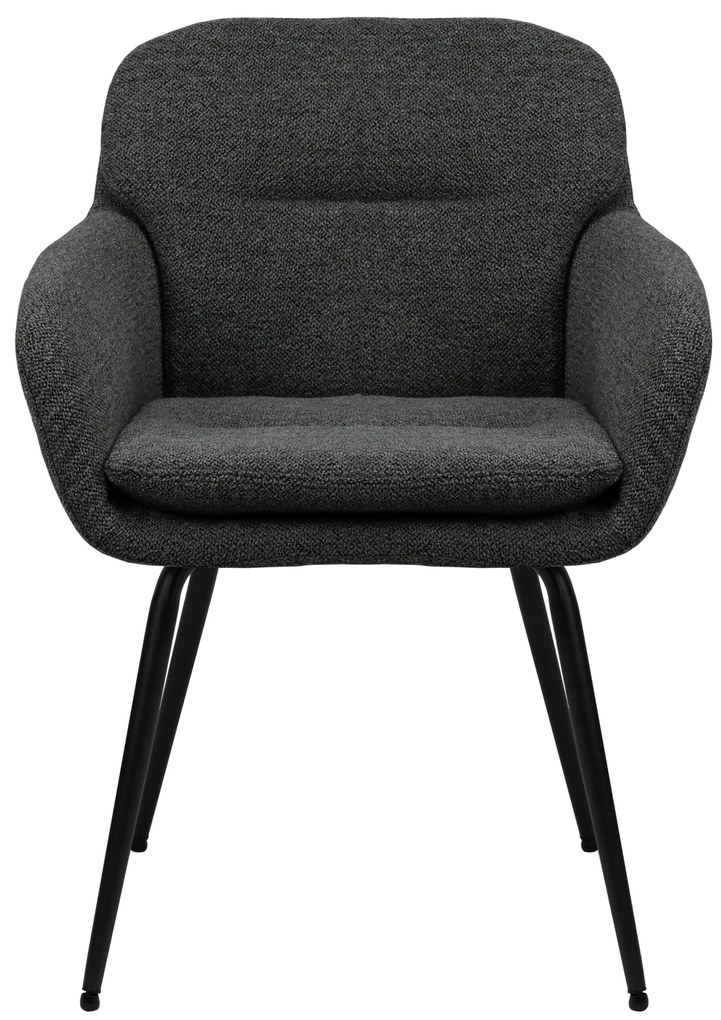 MAZZONI EXPORT GEORGIA Antracit (material Monza 130) - SCAUN MODERN TAPIȚAT BOUCLÉ PENTRU SALON/SUFRAGERIE/BIROU LOFT