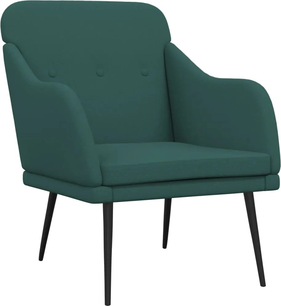 vidaXL Fotoliu, verde închis, 63x76x80 cm, textil