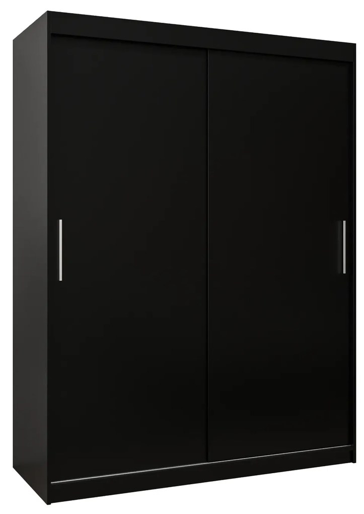 Dulap de haine 150 cm Toki (negru mat + negru mat). 1064822