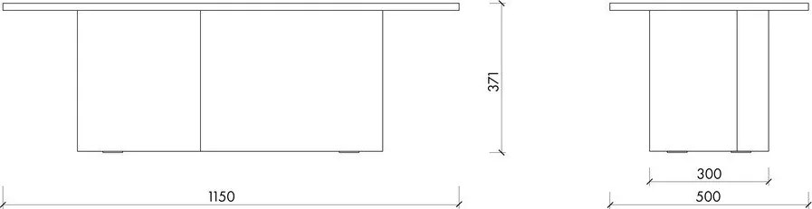 Măsuță de cafea bej cu blat cu aspect de lemn de stejar 50x115 cm Looi – noo.ma