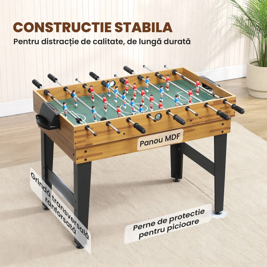 SPORTNOW Masă de Jocuri 13 în 1 cu Fotbal de Masă, Ping Pong, Air Hockey, Biliard, Șah și Altele, Culoare Nuc | Aosom Romania