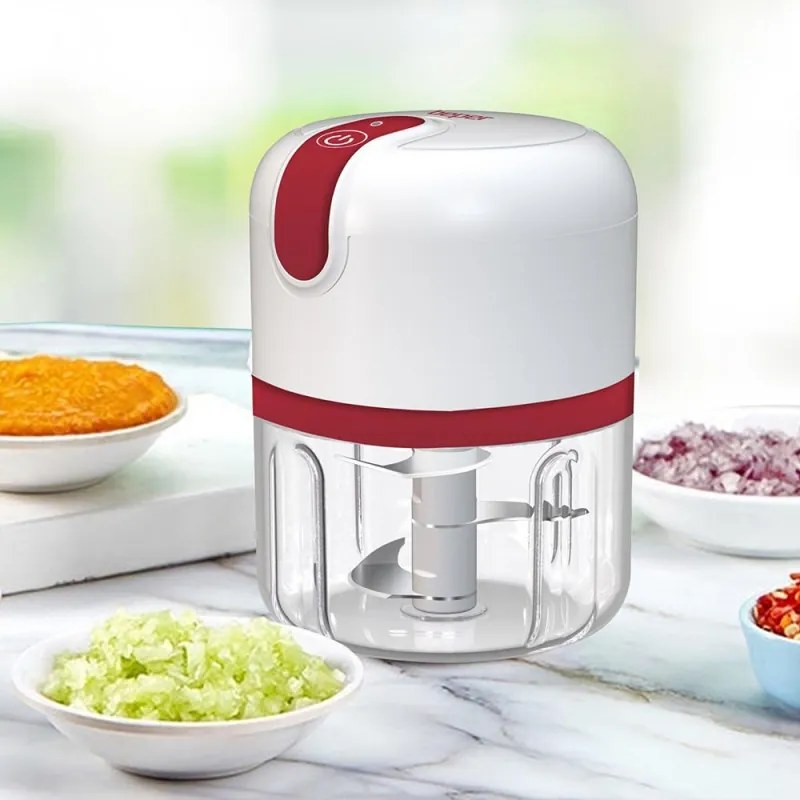 Blender portabil USB Beper P102ROB050, baterie Li-Ion de 1500 mAh, 30 W, 250 ml, 3 lame, funcție Pulse, transparent/alb