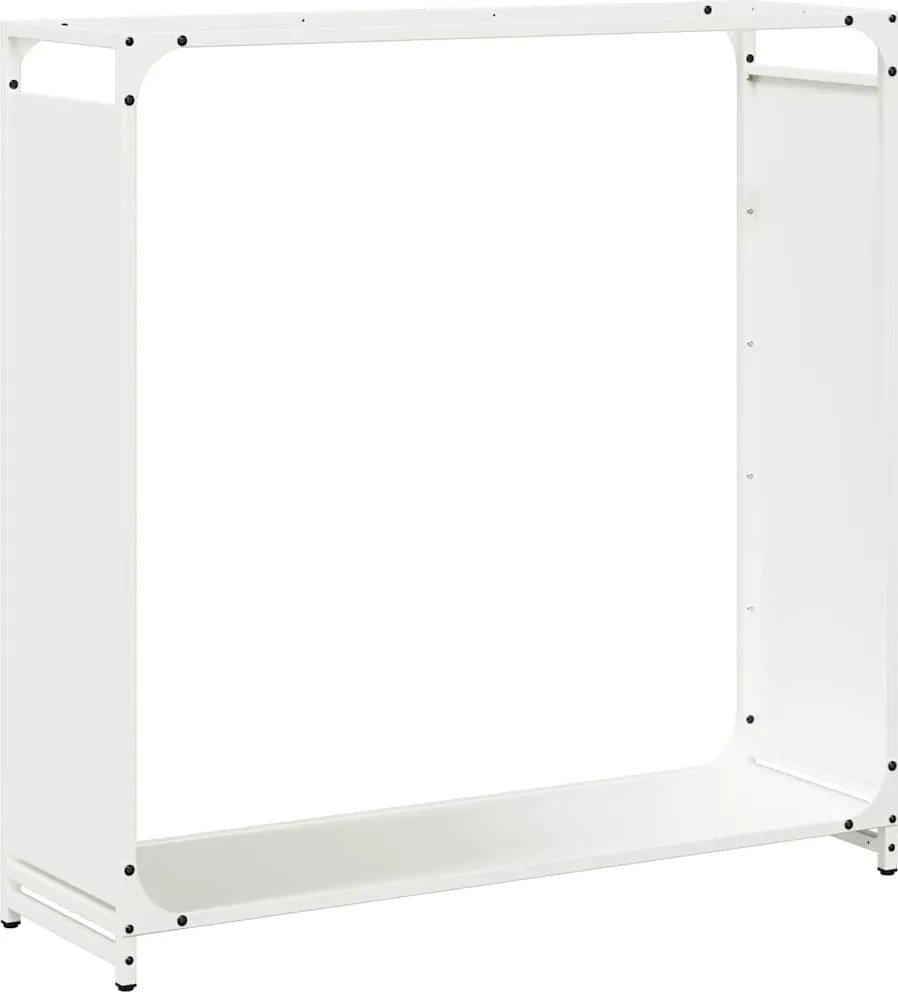 vidaXL Suport pentru lemne de foc alb 90x28x90 cm Oțel laminat la rece