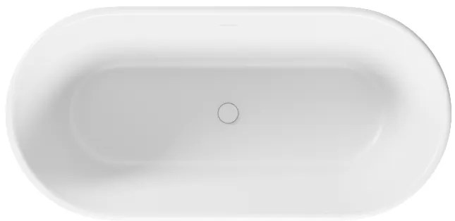 Cada baie freestanding ovala, compozit, cu preaplin, 170 x 84 cm, Foglia Clasic Elegante