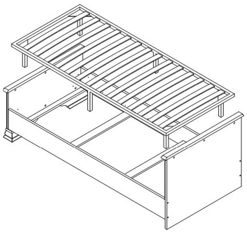 Somiera fixa IDENTO, lemn de fag/metal, 14 lamele, 87x197 cm
