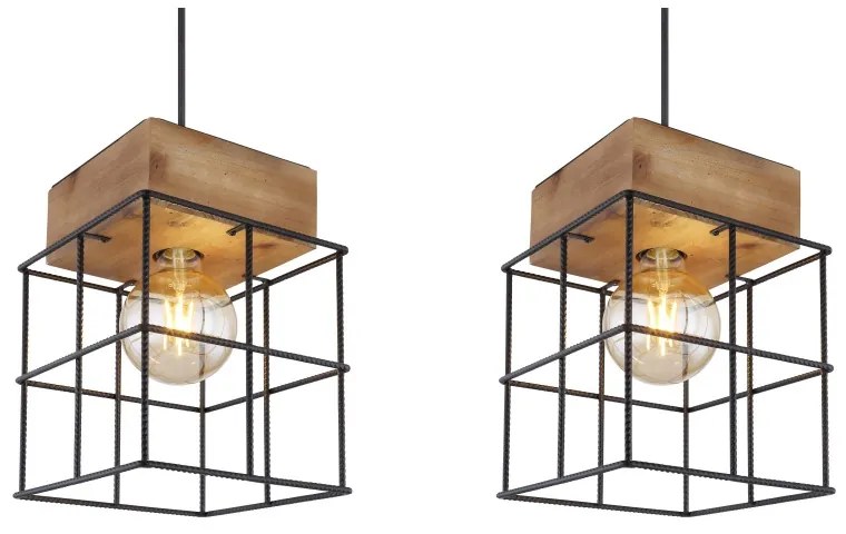 Lustra cu 3 pendule design modern MERRIL lemn 15530-3H GL
