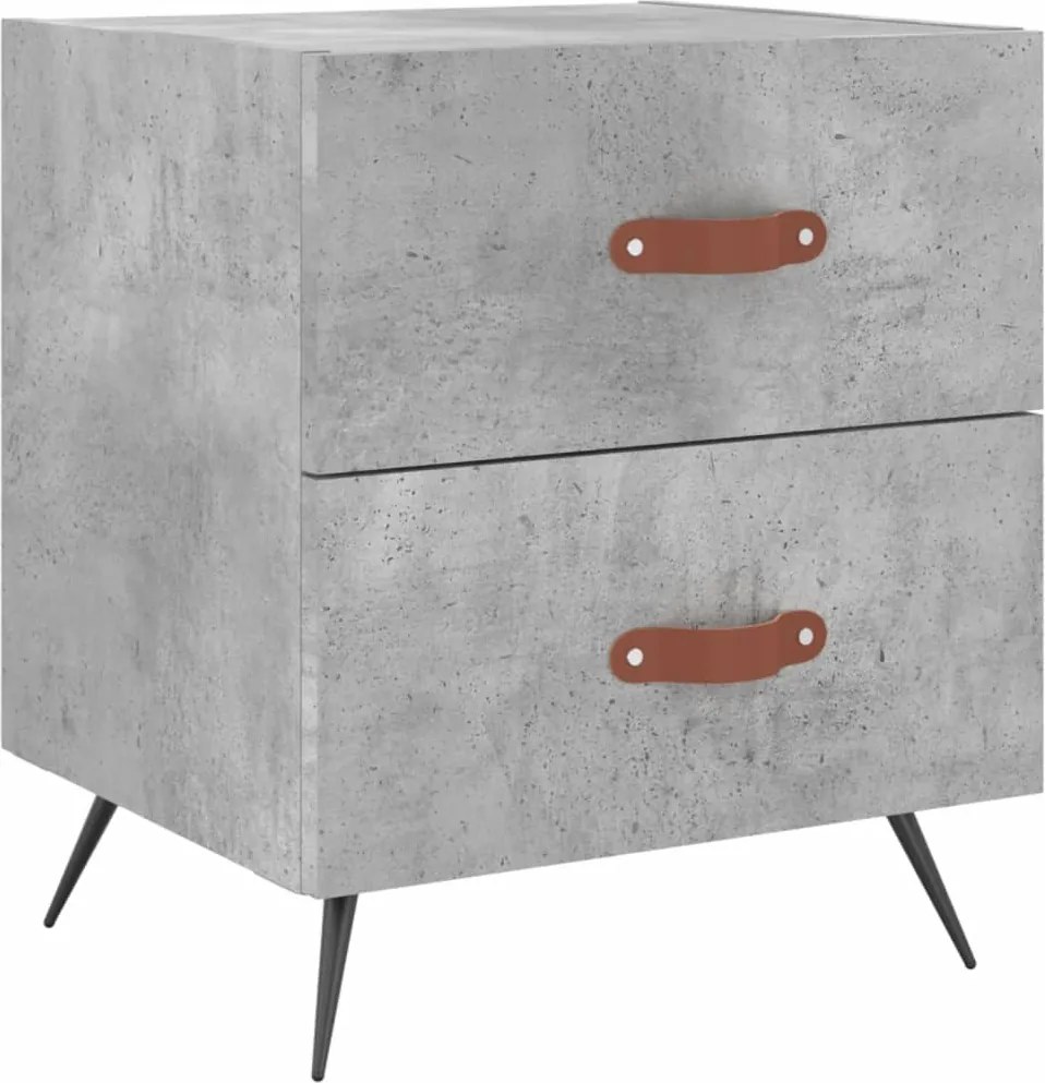 vidaXL Noptieră, gri beton, 40x35x47,5 cm, lemn compozit