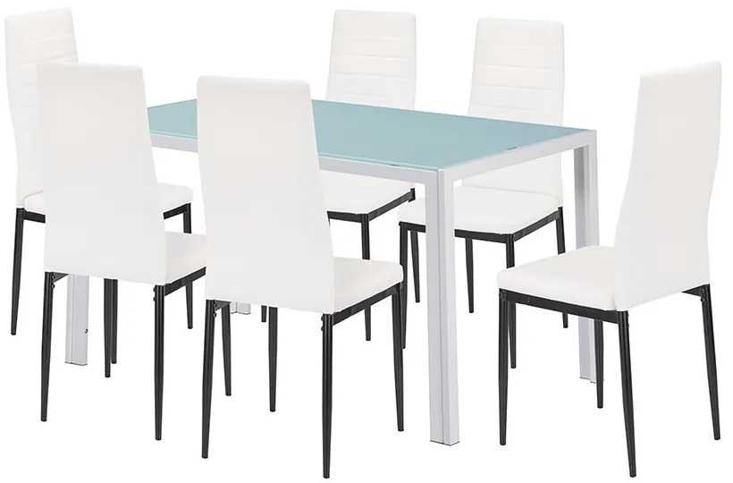 Mabel 6+1 set de luat masa alb-negru