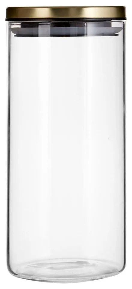 Recipient din sticlă cu capac Premier Housewares, 1,3 l, auriu