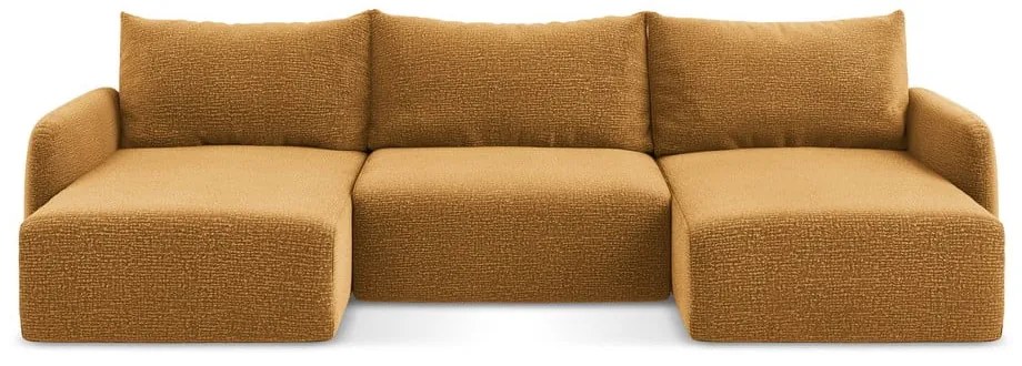 Colțar portocaliu extensibil/cu spațiu de depozitare Kalena – Makamii