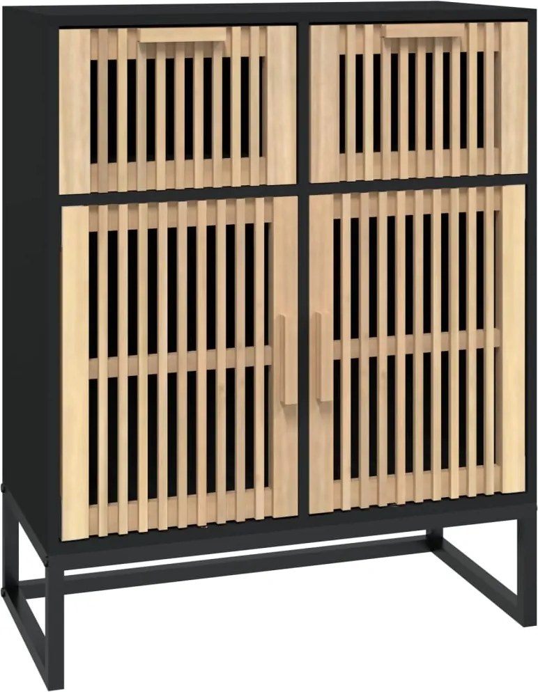 vidaXL Dulap, negru, 60x30x75 cm, lemn prelucrat