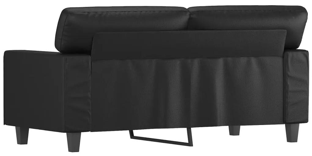 Canapea cu 2 locuri, negru, 120 cm, piele ecologica Negru, 154 x 77 x 80 cm