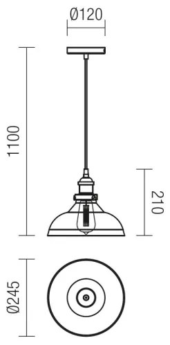 Redo 01-1002 - Lustră pe cablu SAVILLE 1xE27/42W/230V