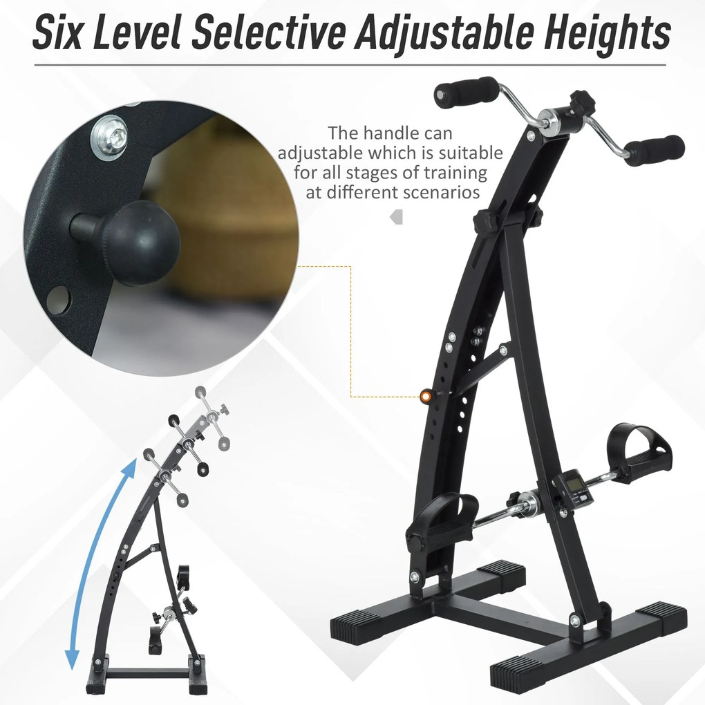 Bicicleta de Fitness din Otel cu Ecran LED Inaltime si Rezistenta Reglabile 41x50x96cm Neagra HOMCOM | Aosom RO