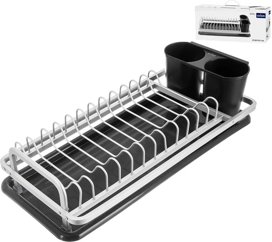 Scurgător de vase alb-negru din metal 41,5x17 cm Deluxe – Orion