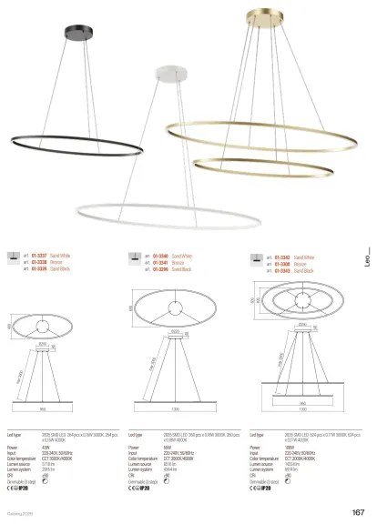 Redo 01-3300 - Lustră LED dimmabilă suspendată pe cablu LEO, LED/115W/230V, bronz