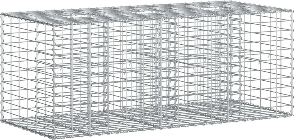 vidaXL Pat ridicat din gabion Argintiu 140 x 60 x 55 cm