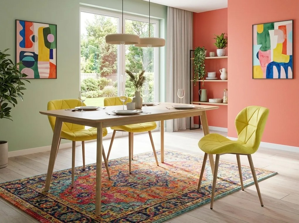 Scaun de masa MANGO VELVET, galben