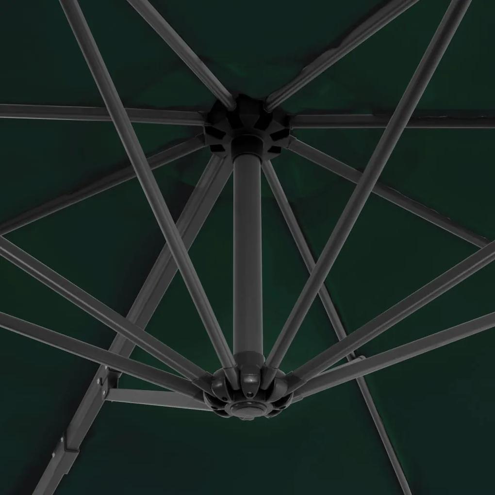 Umbrela suspendata cu stalp din aluminiu, verde, 300 cm Lysegronn, 300 x 238 cm