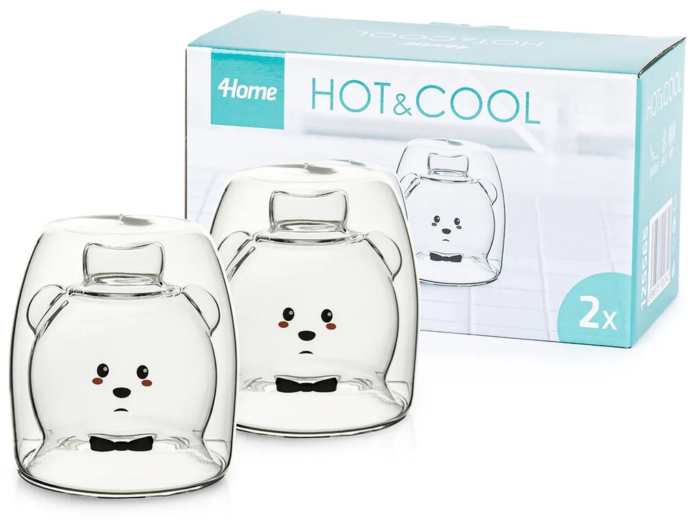 Pahare termo 4Home Hot&Cool Gentleman Bear250 ml, 2 buc.